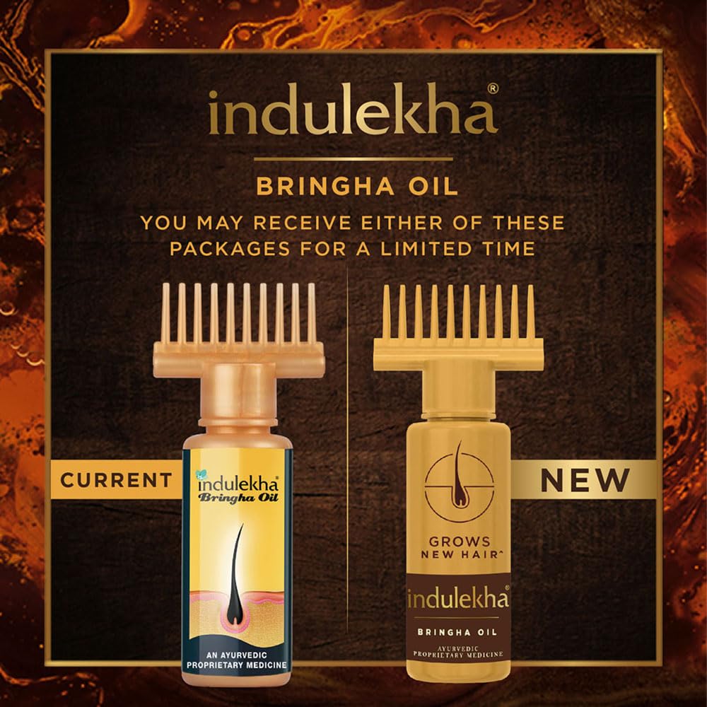 INDULEKHA Bringha Oil – application quotidienne sur cuir chevelu.