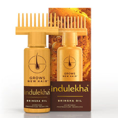INDULEKHA Bringha Oil, flacon selfie 100 ml, soin capillaire quotidien.