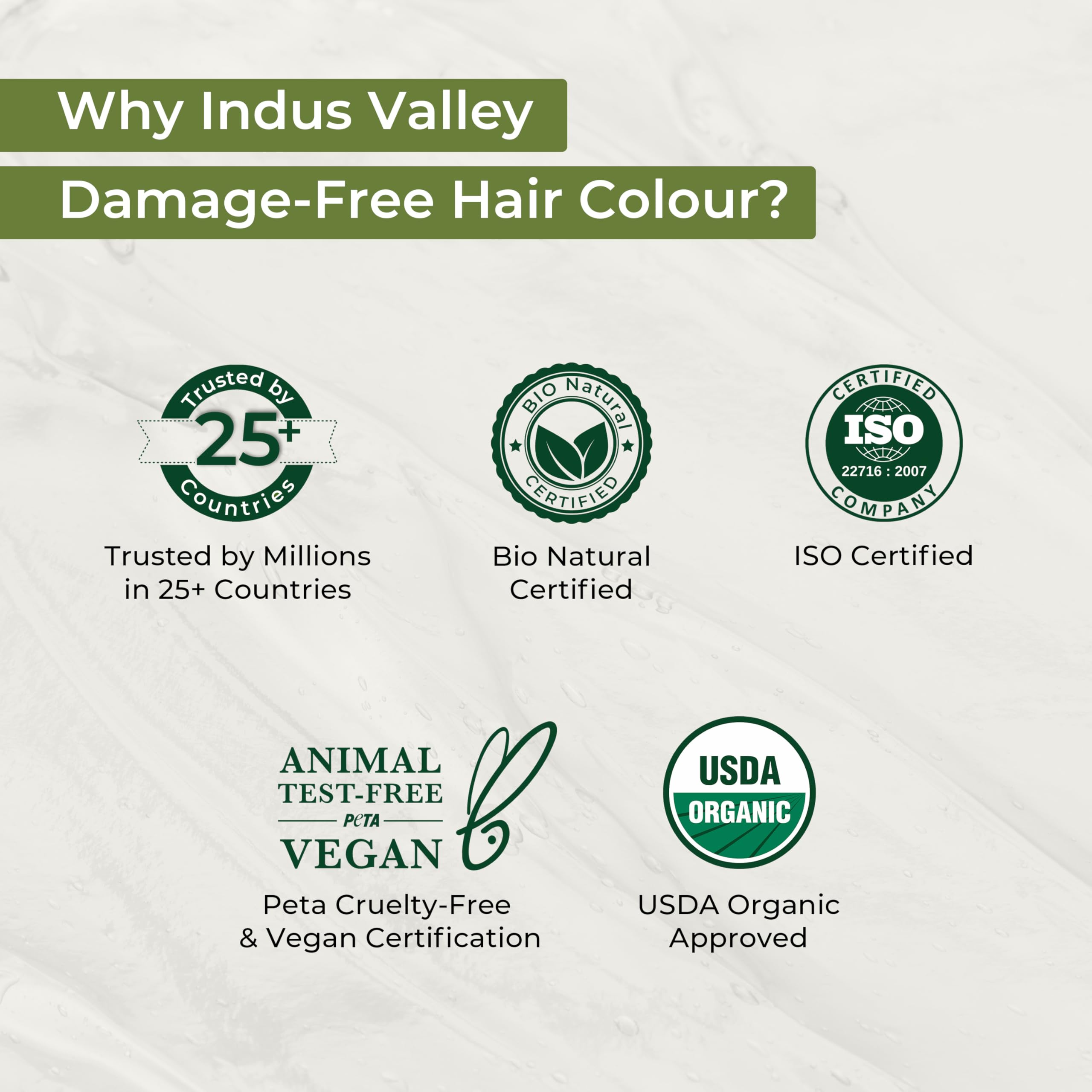 INDUS VALLEY Coloration Gel Damage Free – Herbes nourrissantes pour renforcer les cheveux.