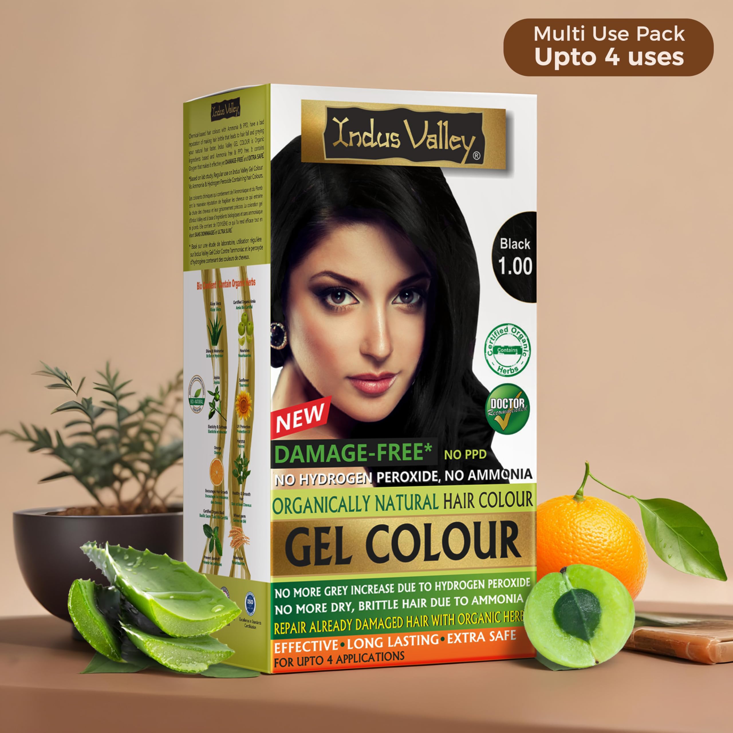 INDUS VALLEY Coloration Gel Damage Free – Recommandé par dermatologues et non testé sur animaux.