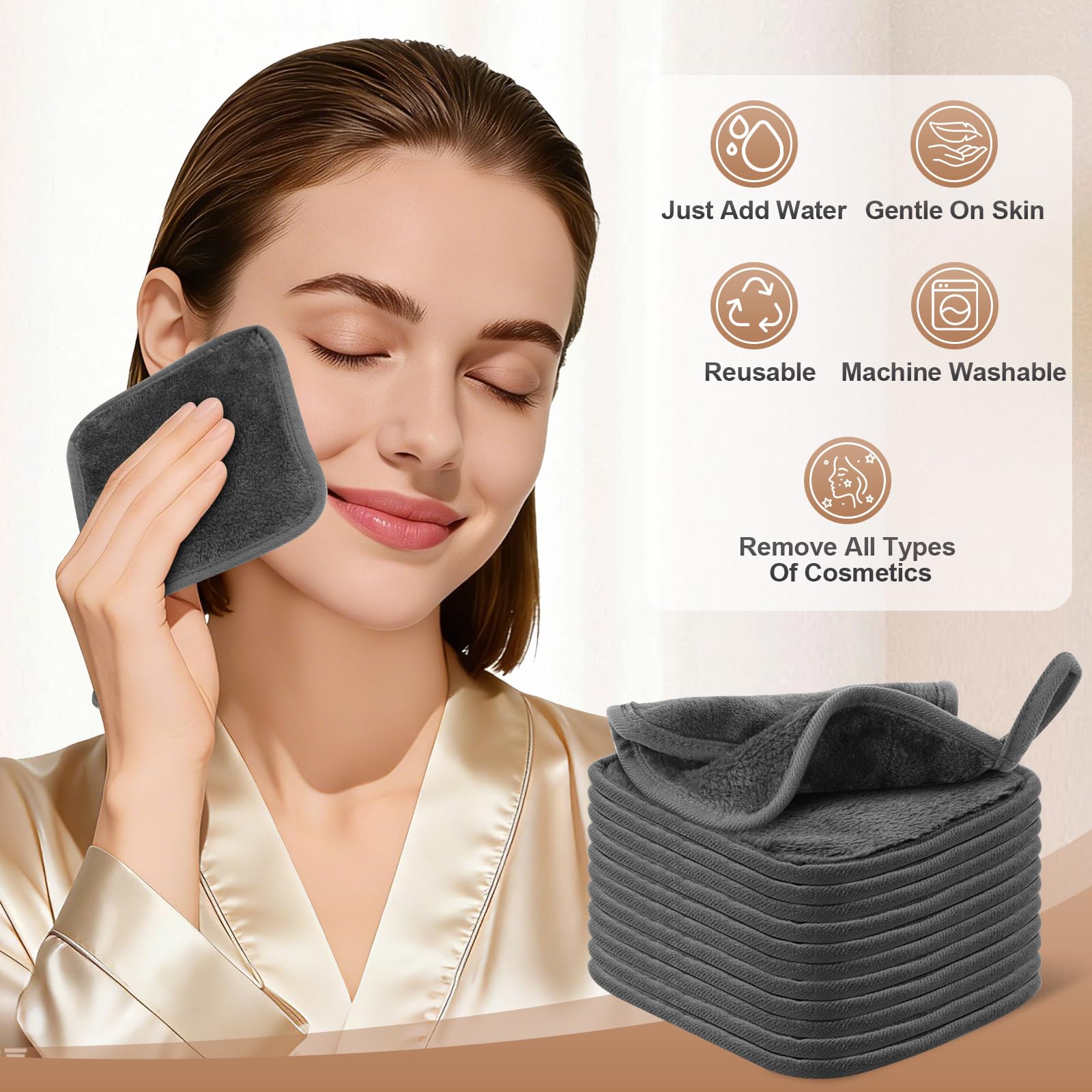 INFICRIME lingette démaquillante usage eau chaude, nettoyage en profondeur en douceur