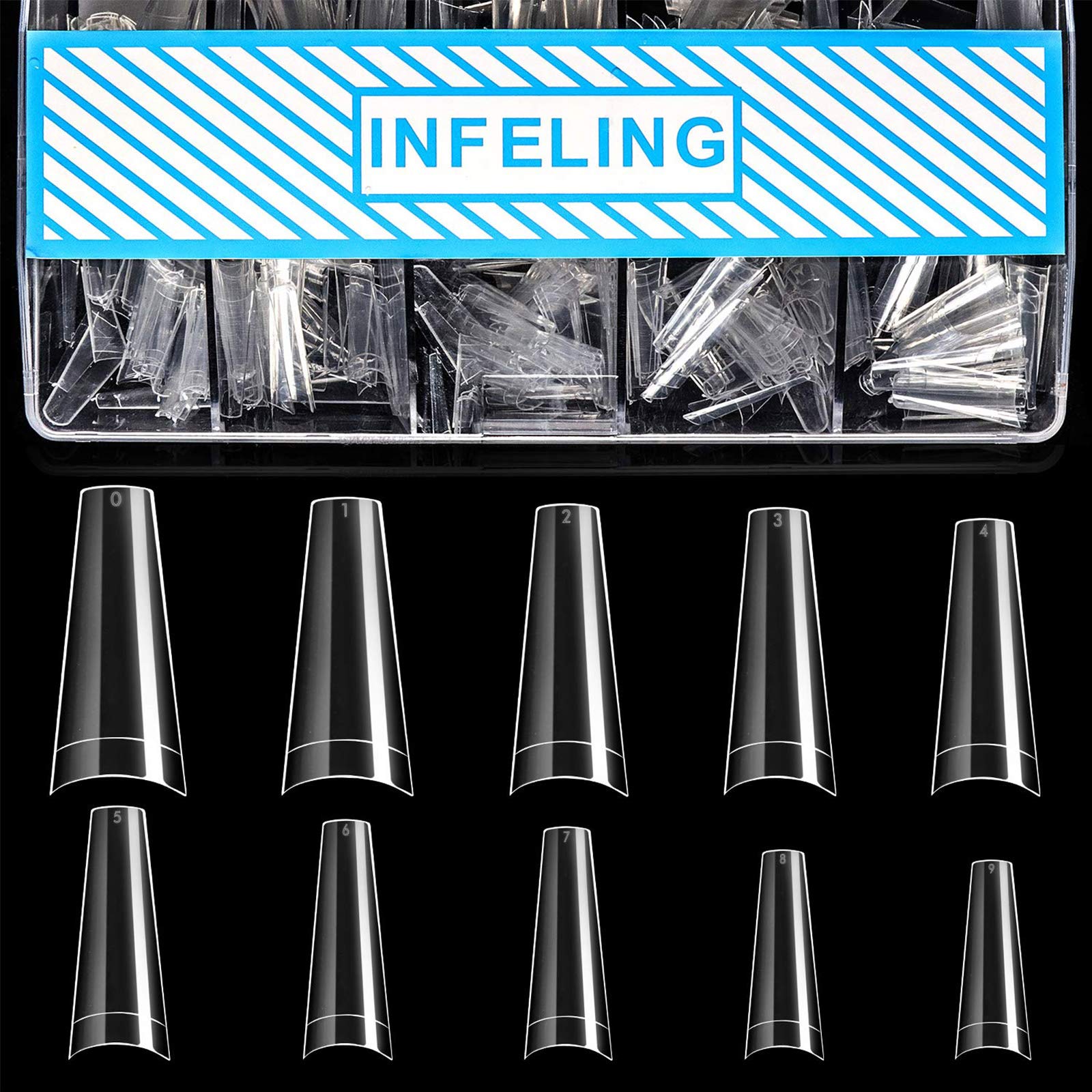 INFELING onglets en forme cercueil clairs dans boîte, solution pro.