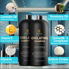 INFINA ESSENTIALS Chelactik-3 après-shampoing en bouteille – hydratation équilibrée et douceur.