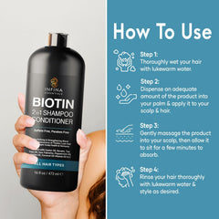 INFINA ESSENTIALS Biotine 2-en-1: image près de la mousse lors du lavage.