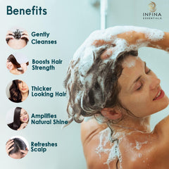 INFINA ESSENTIALS Biotine 2-en-1: texture crème et application quotidienne.