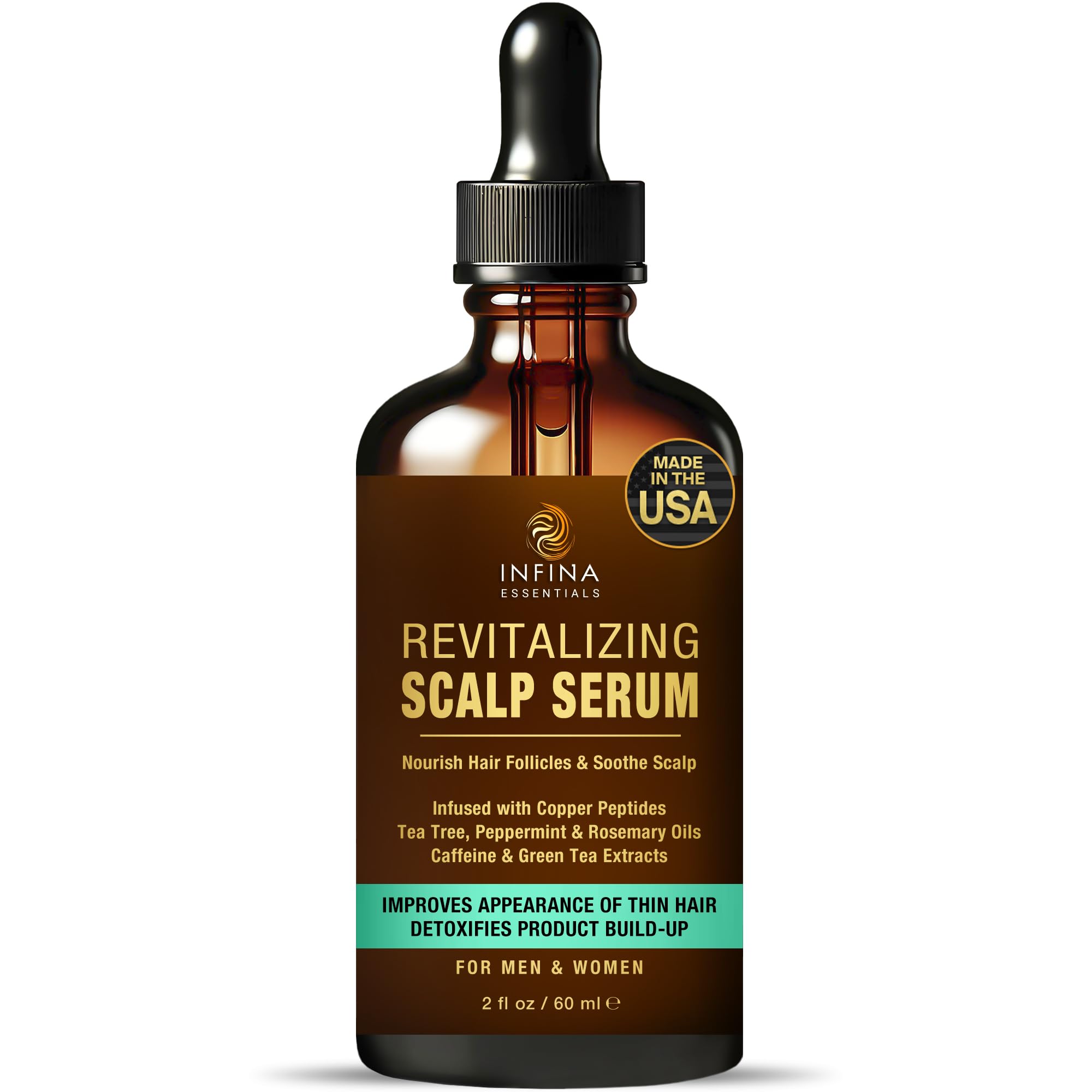 Infina Essentials, bouteille-serum pour cuir chevelu sain et revitalisé.