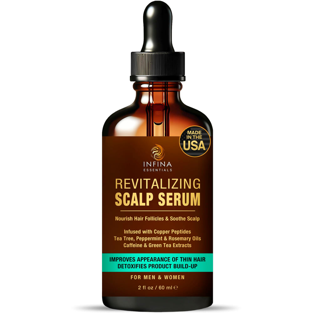 Infina Essentials, bouteille-serum pour cuir chevelu sain et revitalisé.
