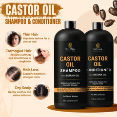 Infina Essentials après-shampooing castor-batana: texture douce et brillance sans résidu.