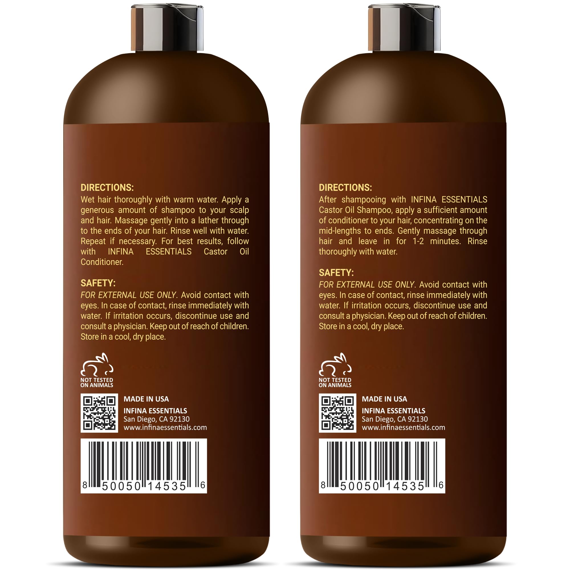 INFINA ESSENTIALS huile de ricin, nutriments pour cheveux forts.
