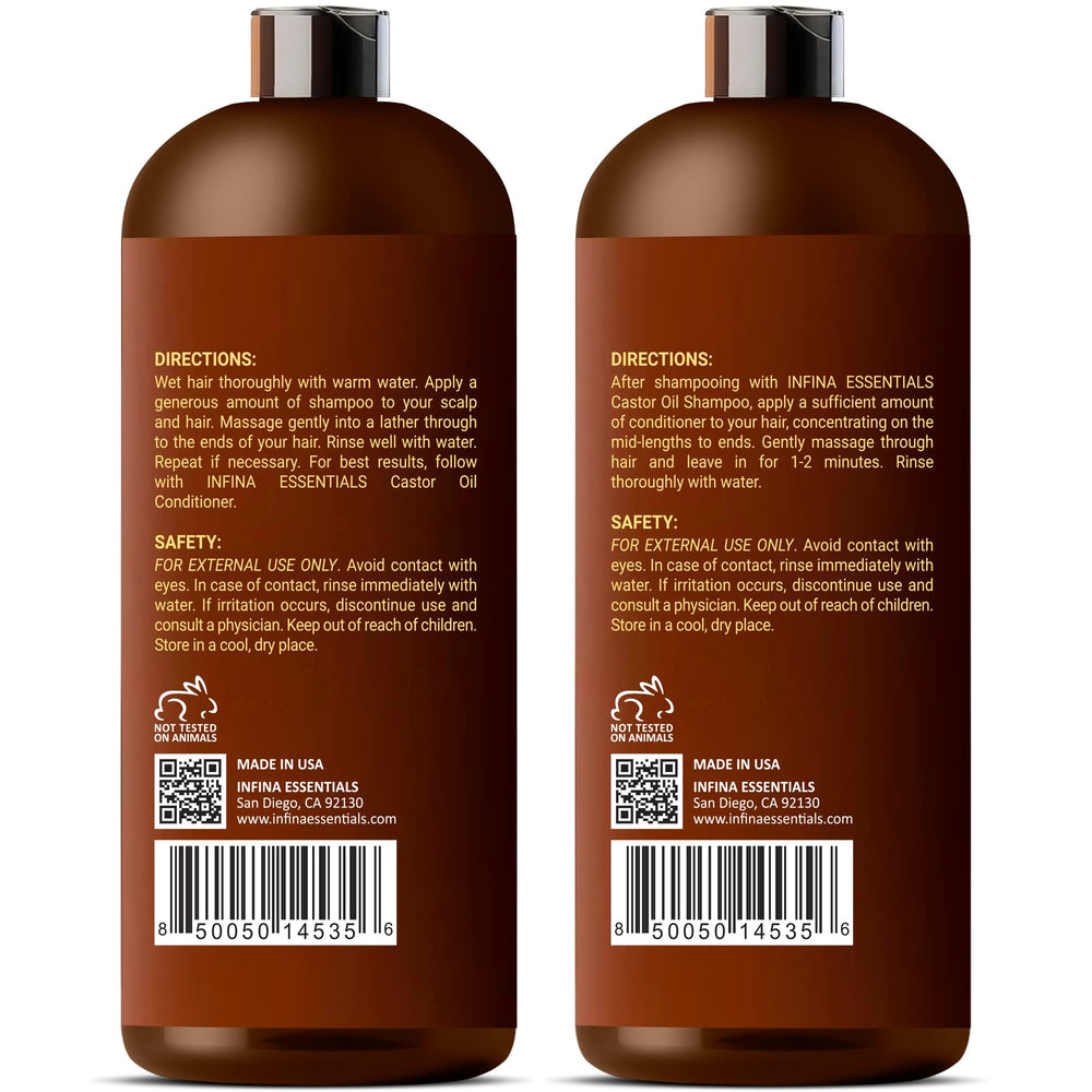 INFINA ESSENTIALS huile de ricin, nutriments pour cheveux forts.