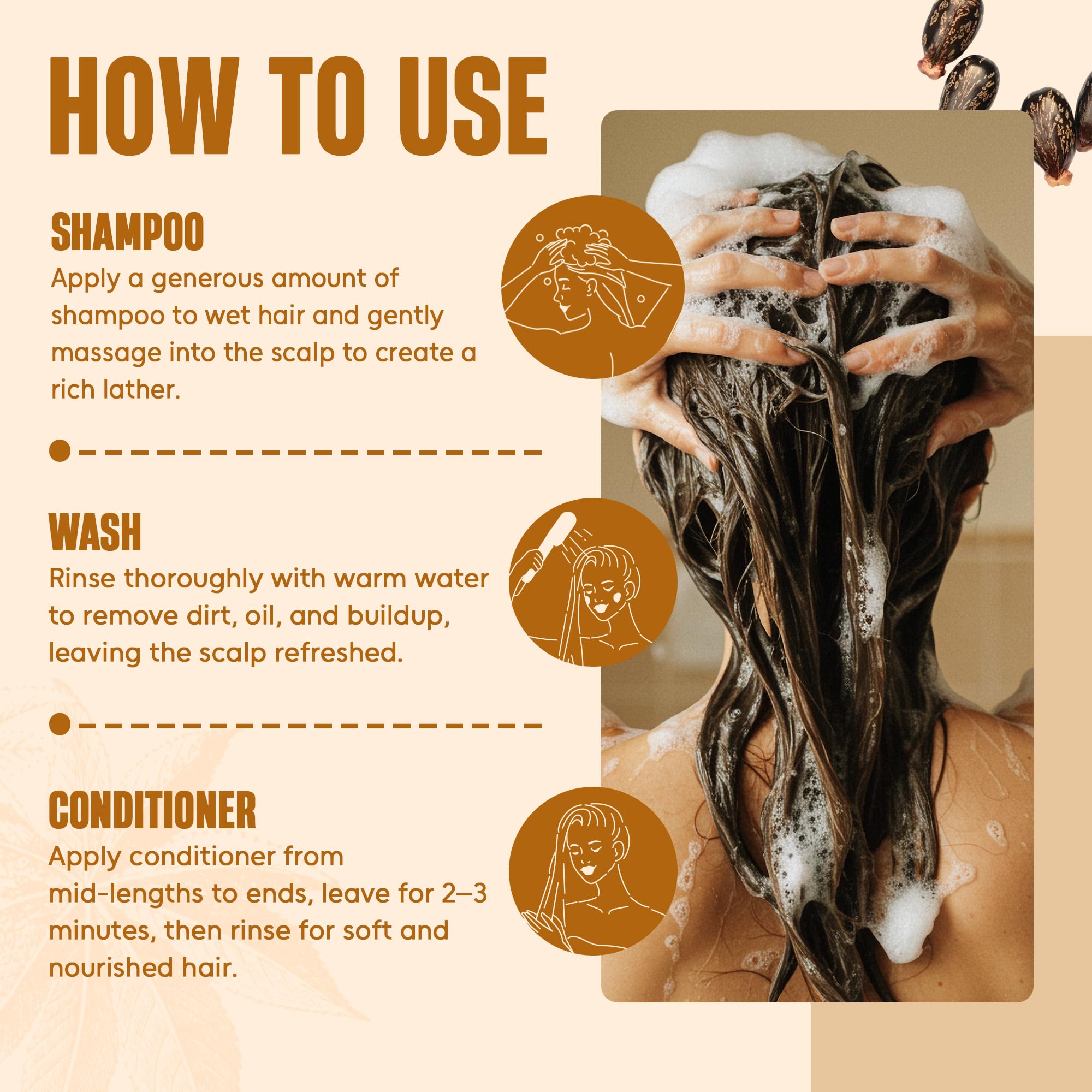 Infina Essentials massage cuir chevelu: expérience apaisante lors du rinçage.