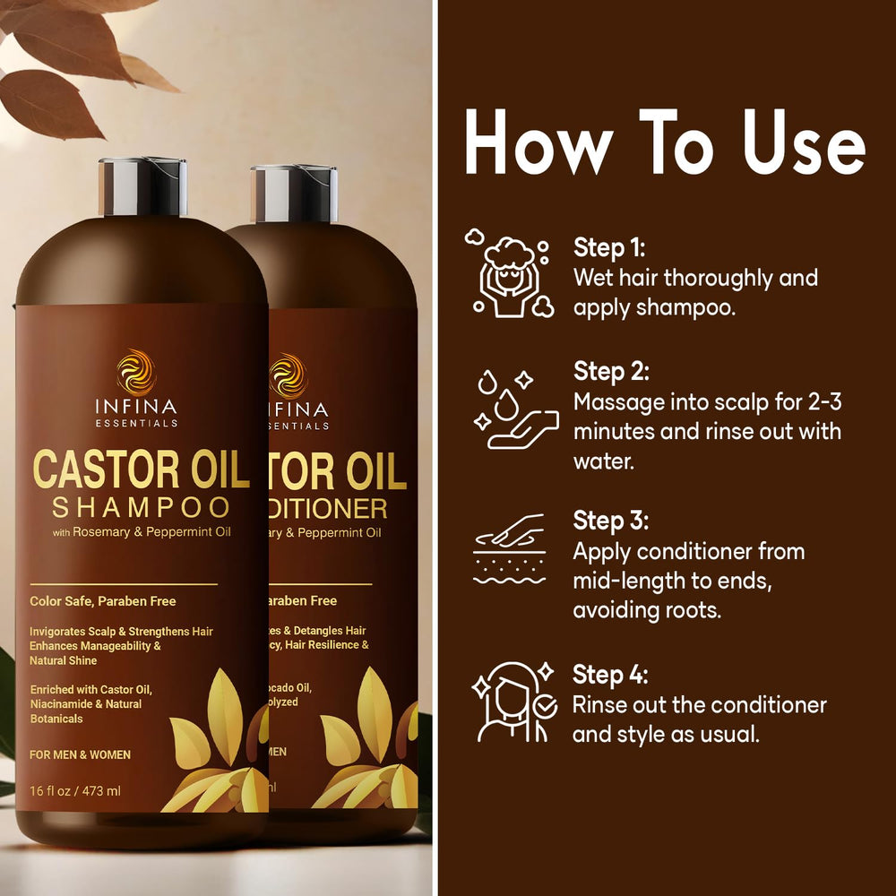 Massage cuir chevelu avec INFINA ESSENTIALS, sensation de fraîcheur.