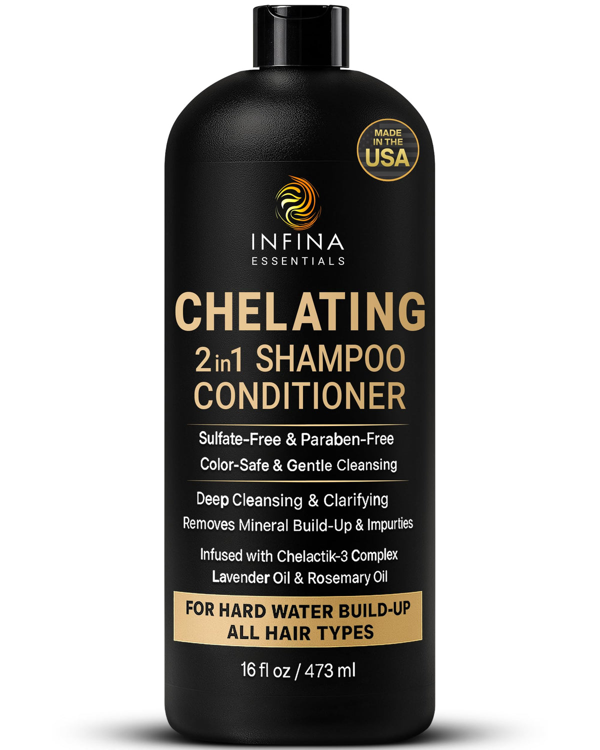INFINA ESSENTIALS shampoing chelatant eau dure pour cheveux plus doux et brillants
