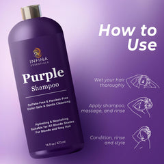 INFINA ESSENTIALS Shampoing violet, texture crème, hydratation et douceur