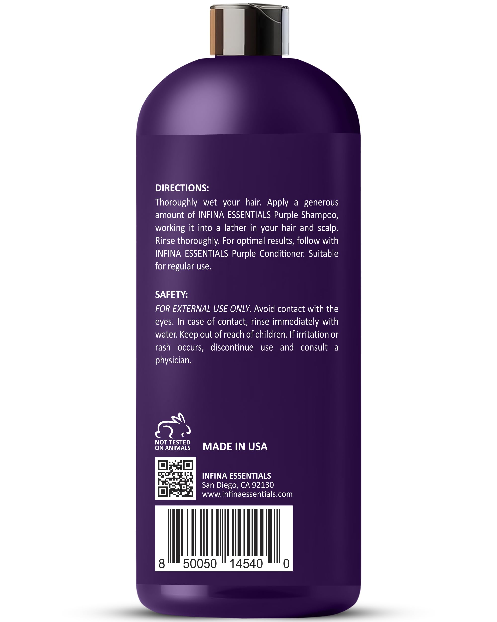 INFINA ESSENTIALS Shampoing violet, utilisation quotidienne et hydratation
