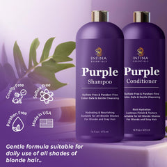 Teinte brassy atténuée sur blond et gris grâce à l’action tonifiante INFINA ESSENTIALS.