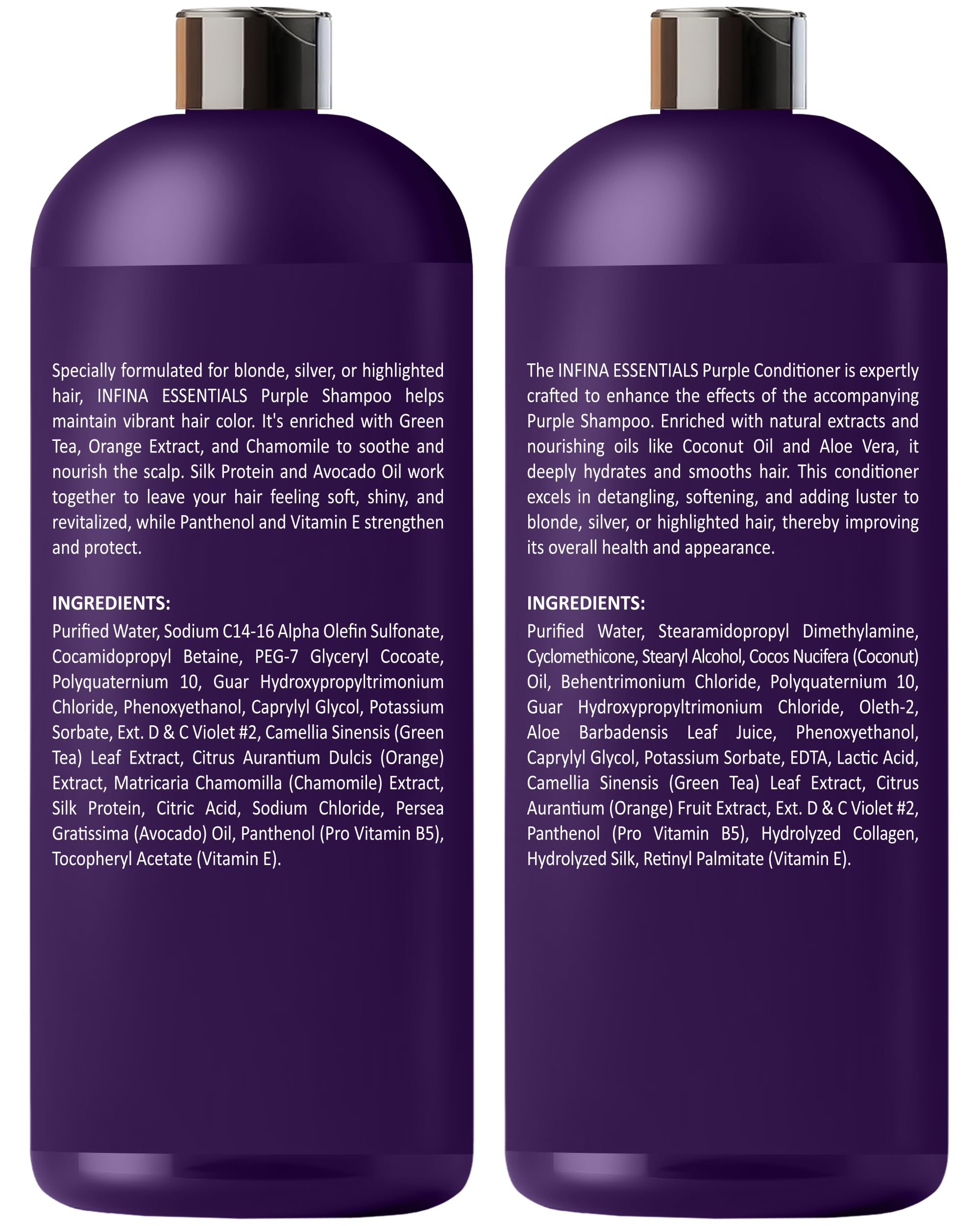 Utilisation quotidienne recommandée pour cheveux colorés et traités avec INFINA ESSENTIALS.