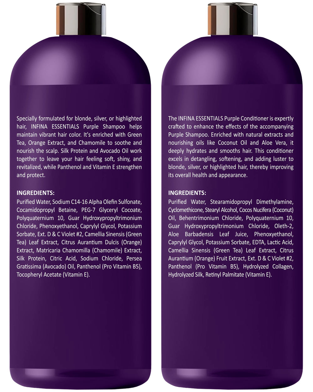 Utilisation quotidienne recommandée pour cheveux colorés et traités avec INFINA ESSENTIALS.