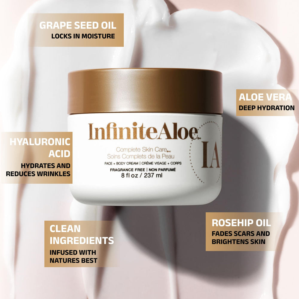 Texture légère InfiniteAloe, application rapide sur mains et visage.