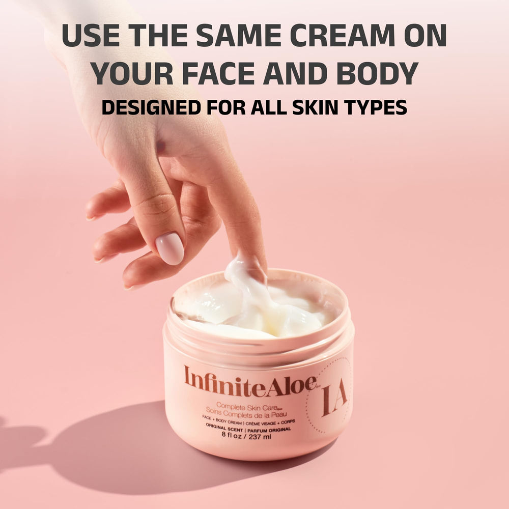 InfiniteAloe Ingrédients naturels et bio nourrissent la peau en douceur.