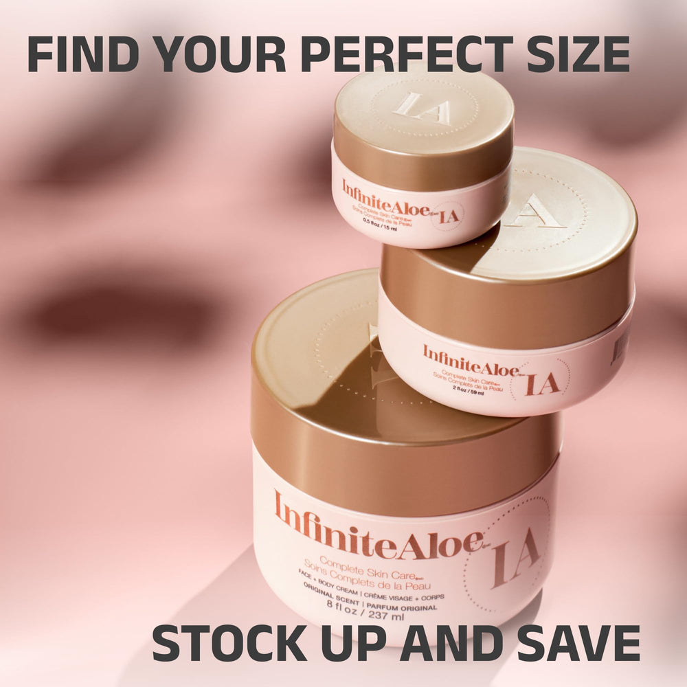 InfiniteAloe Routine quotidienne simplifiée, un seul produit visage et corps.