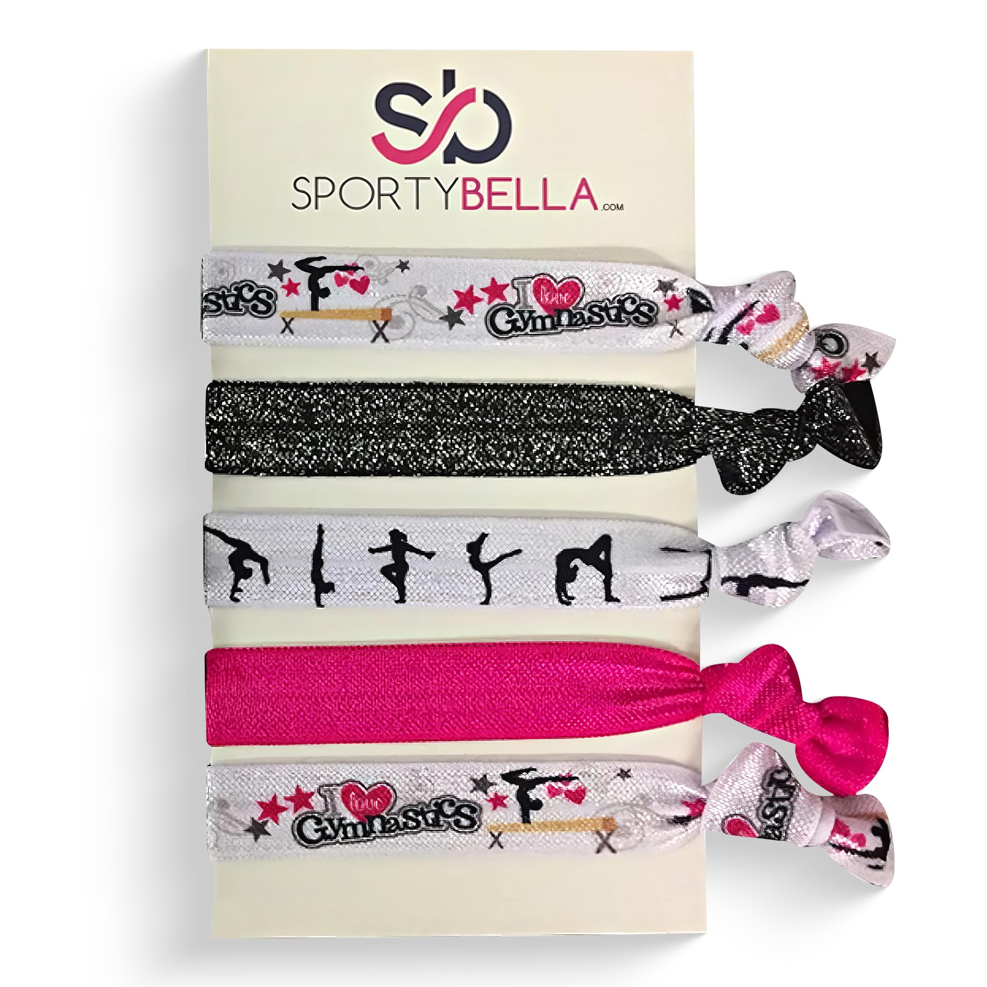 Infinity Collection bandes cheveux gymnastique ensemble 5 pièces pour une coiffure sécurisée pendant l'entraînement