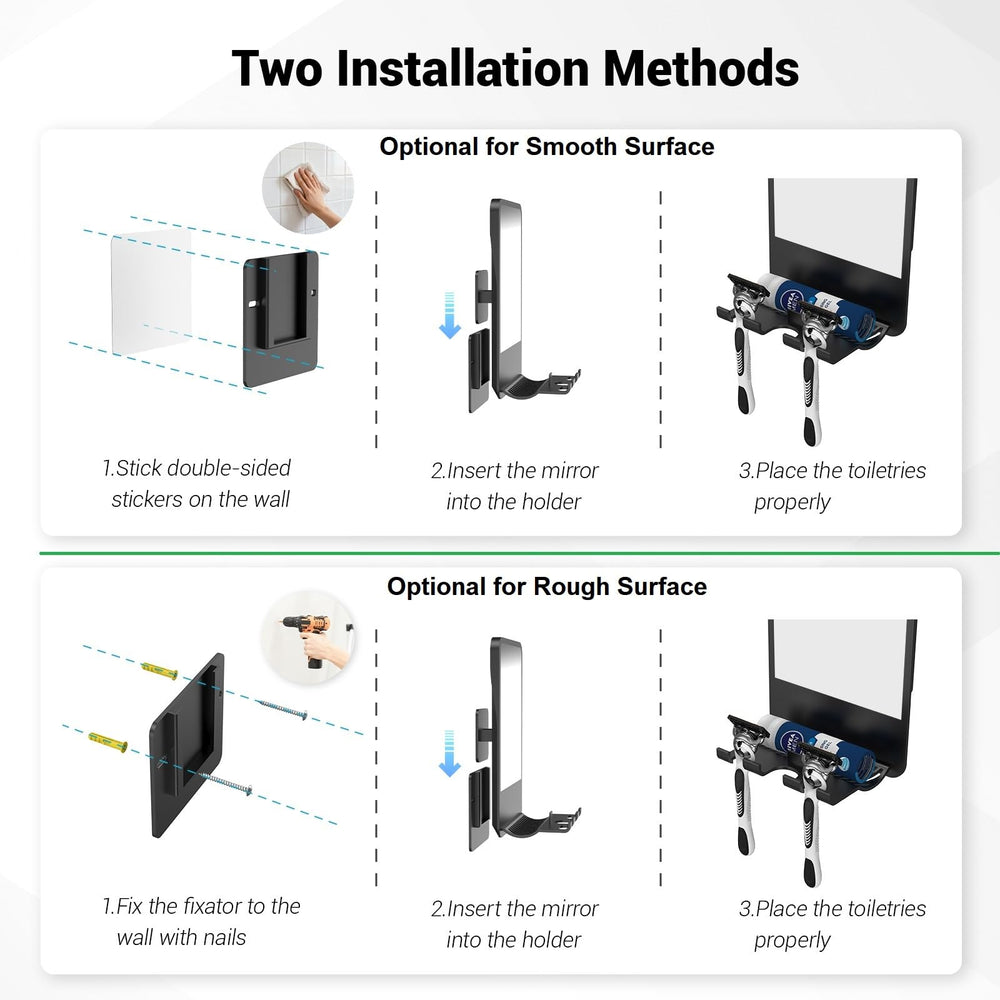 Miroir Infitrans installation adhesif sur surfaces lisses.