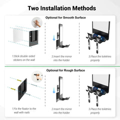Miroir Infitrans installation adhesif sur surfaces lisses.