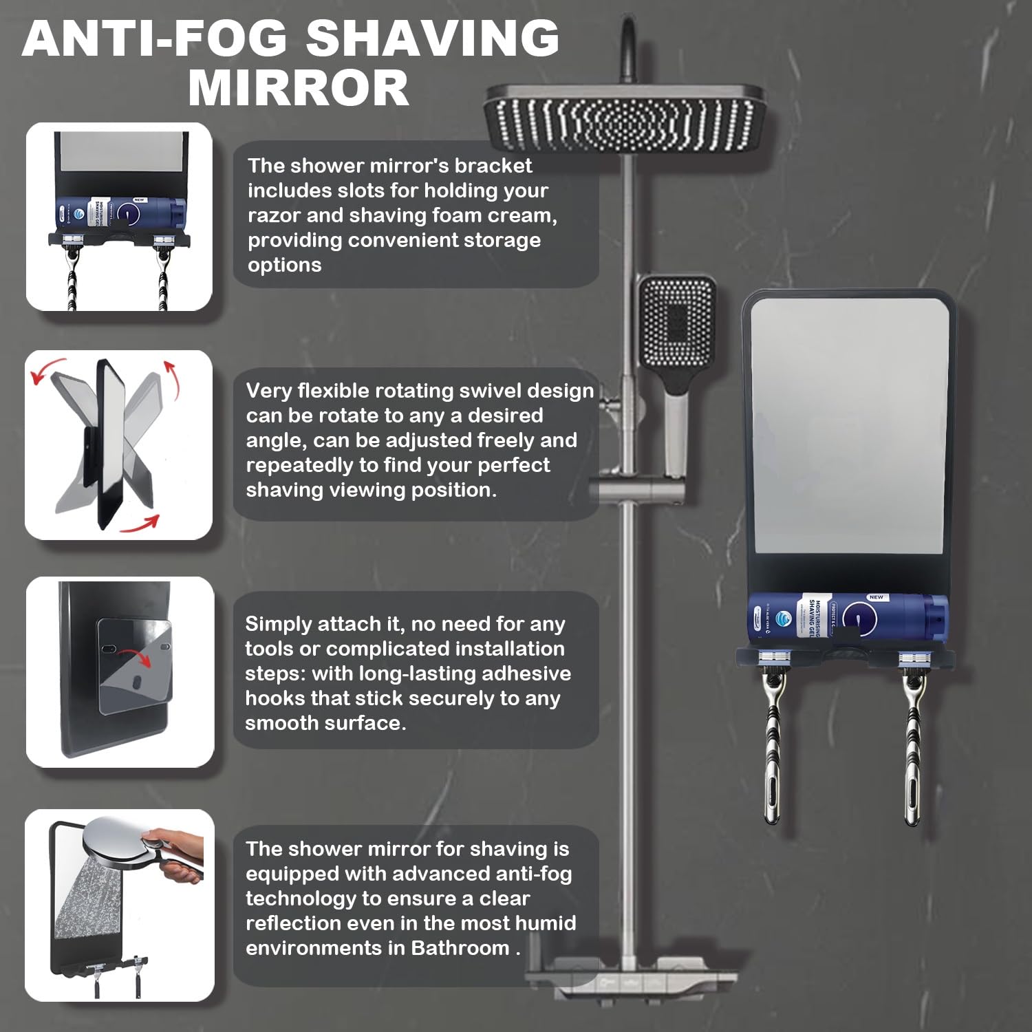 Miroir Infitrans range-rasoir, accessoire a portee de main.