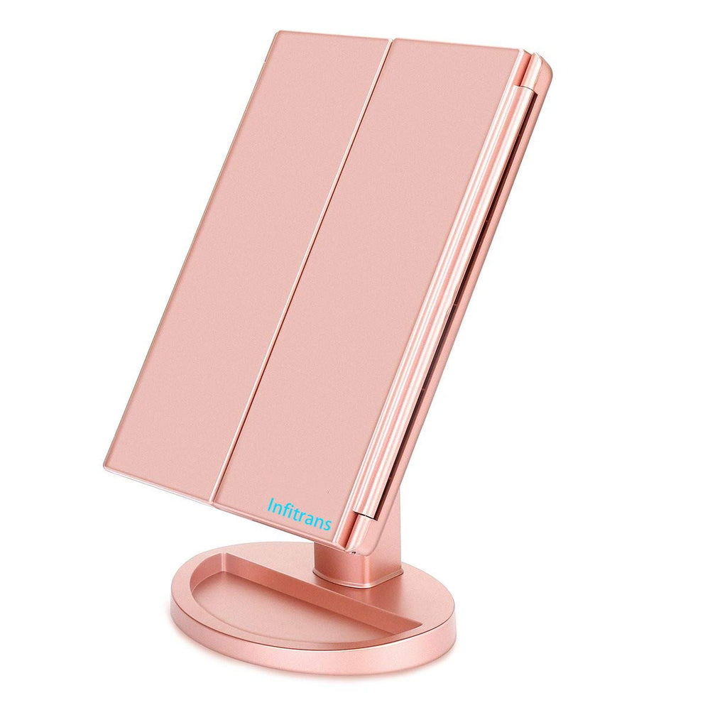Infitrans miroir tri-fold portable pour usage en voyage