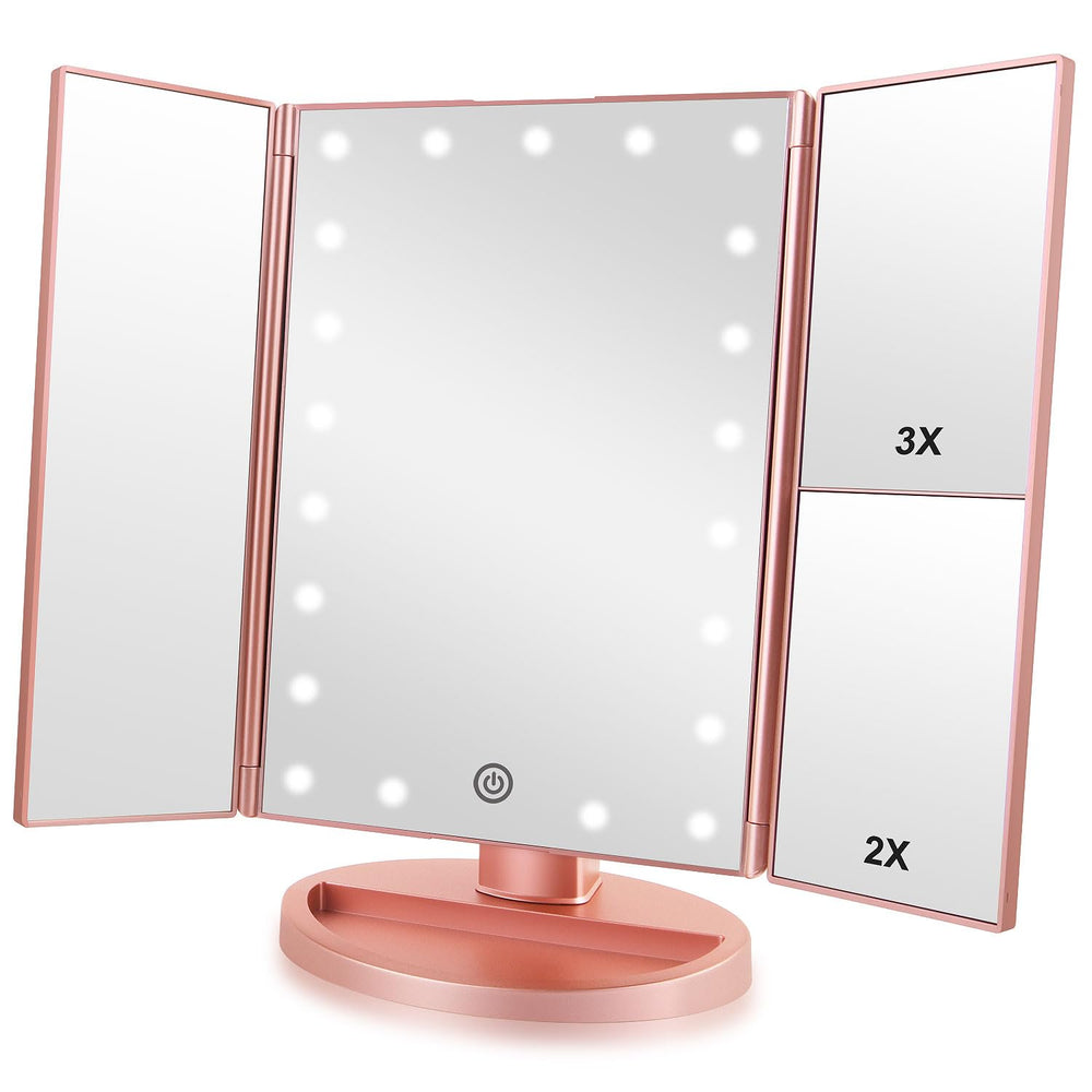 Infitrans miroir tri-fold 1x clair pour retouche précision maquillage