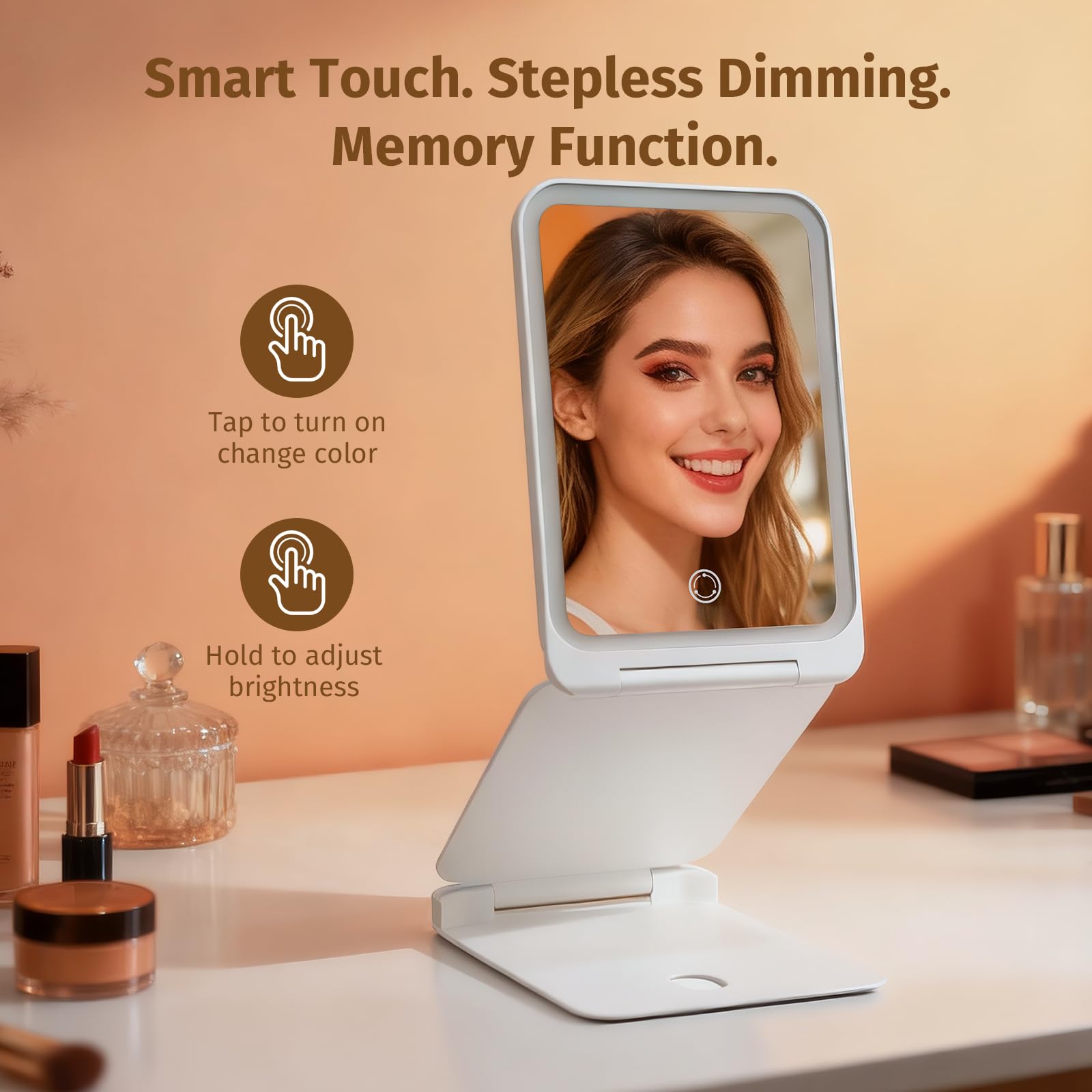 INFOOD miroir-maquillage pliable et léger pour voyage et sac à main