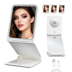INFOOD miroir maquillage voyage avec LED et 72 éclairages pour un rendu précis