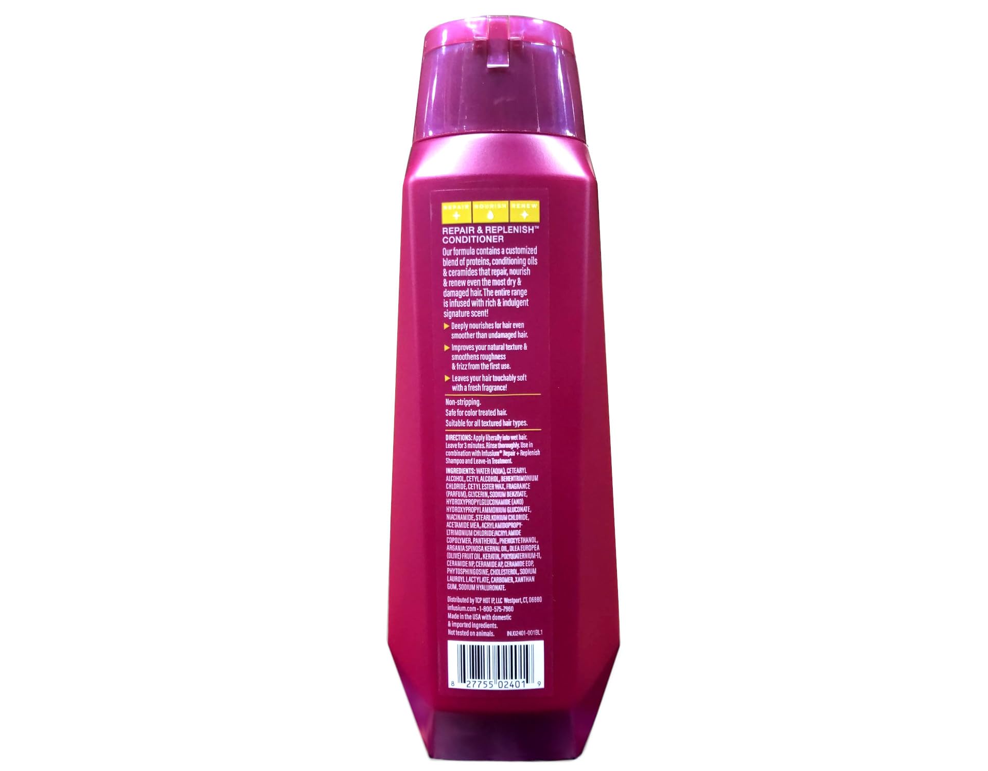 Infusium Emballage détails — zoom sur les promesses hydratantes.