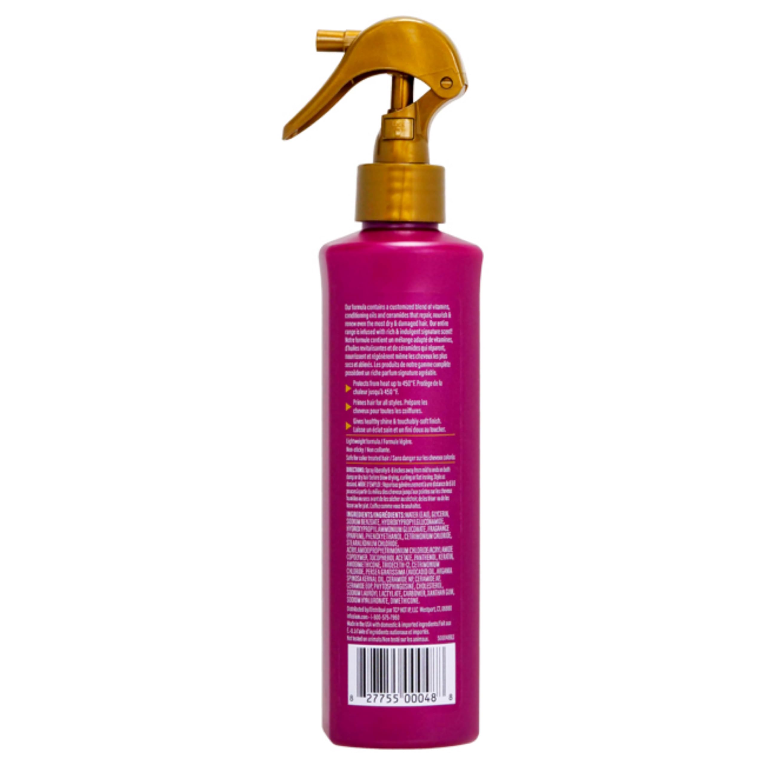 Application du protecteur chaleur Infusium sur cheveux en coiffage