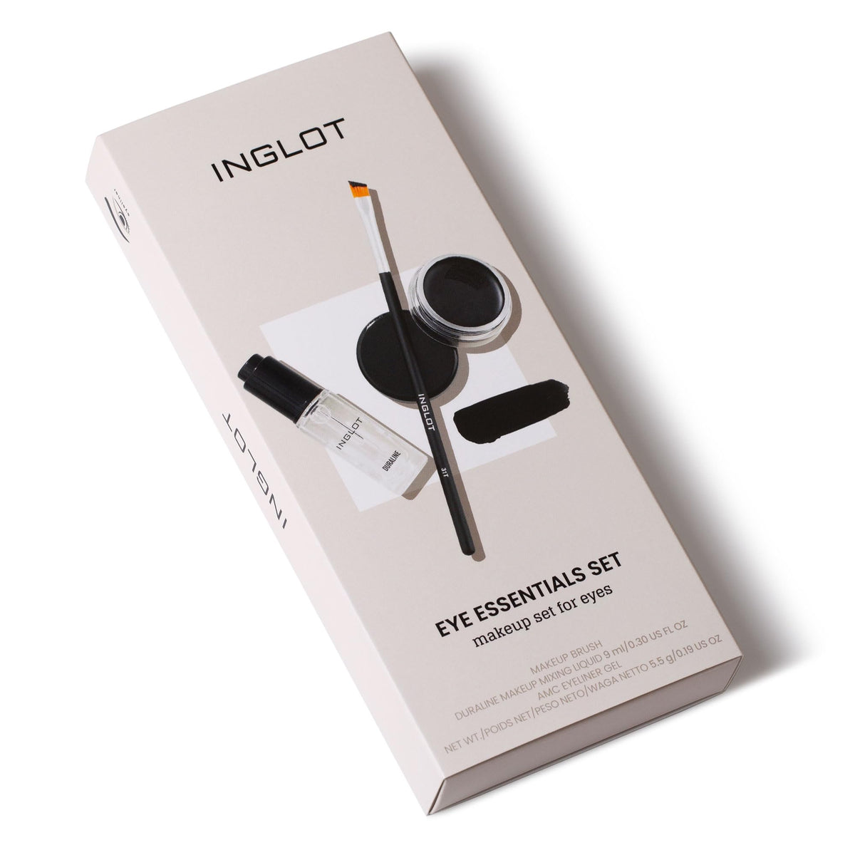 Coffret Inglot Yeux avec Duraline, prêt pour une routine polyvalente.