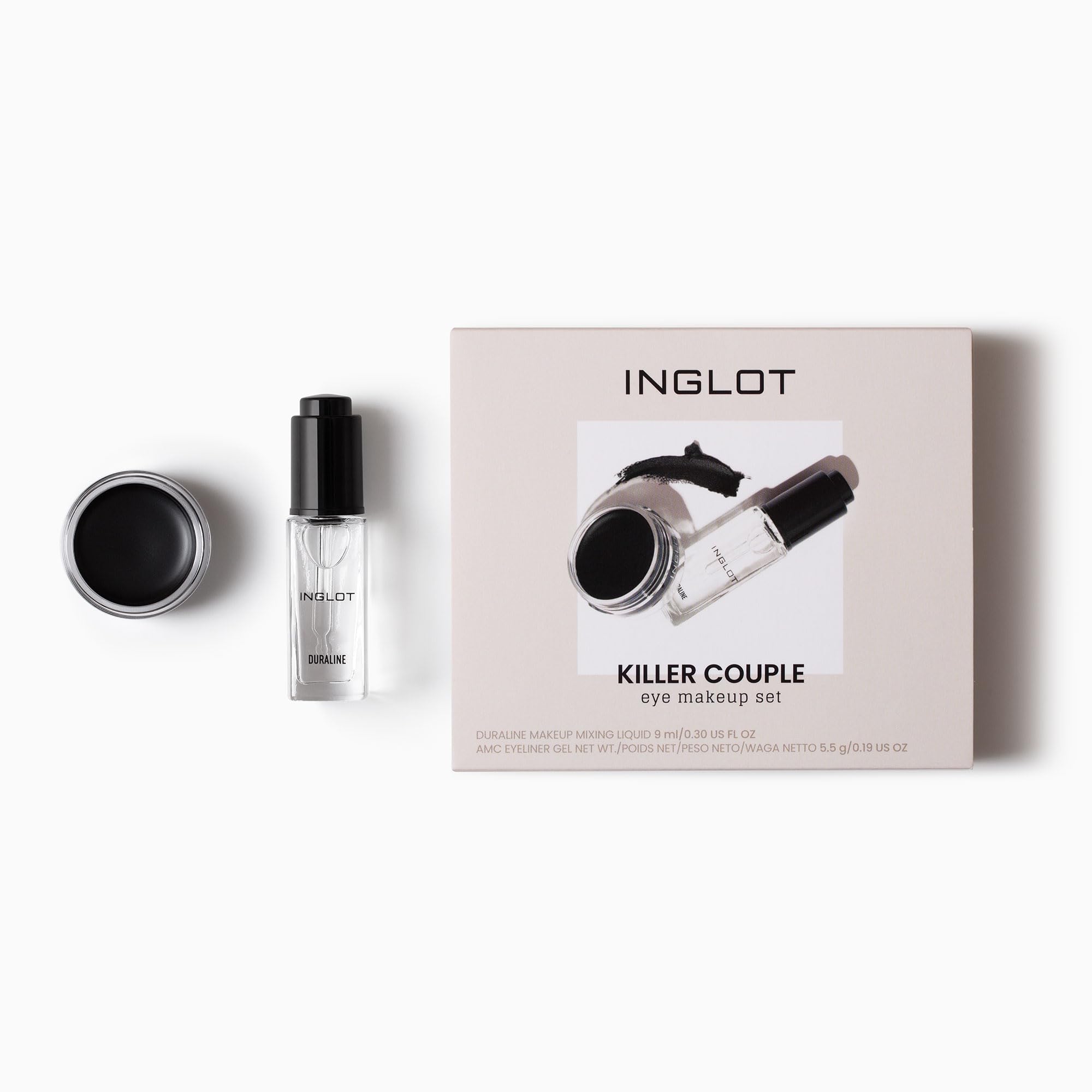 Ensemble Inglot Coffret : coffret élégant et pratique pour le maquillage des yeux.