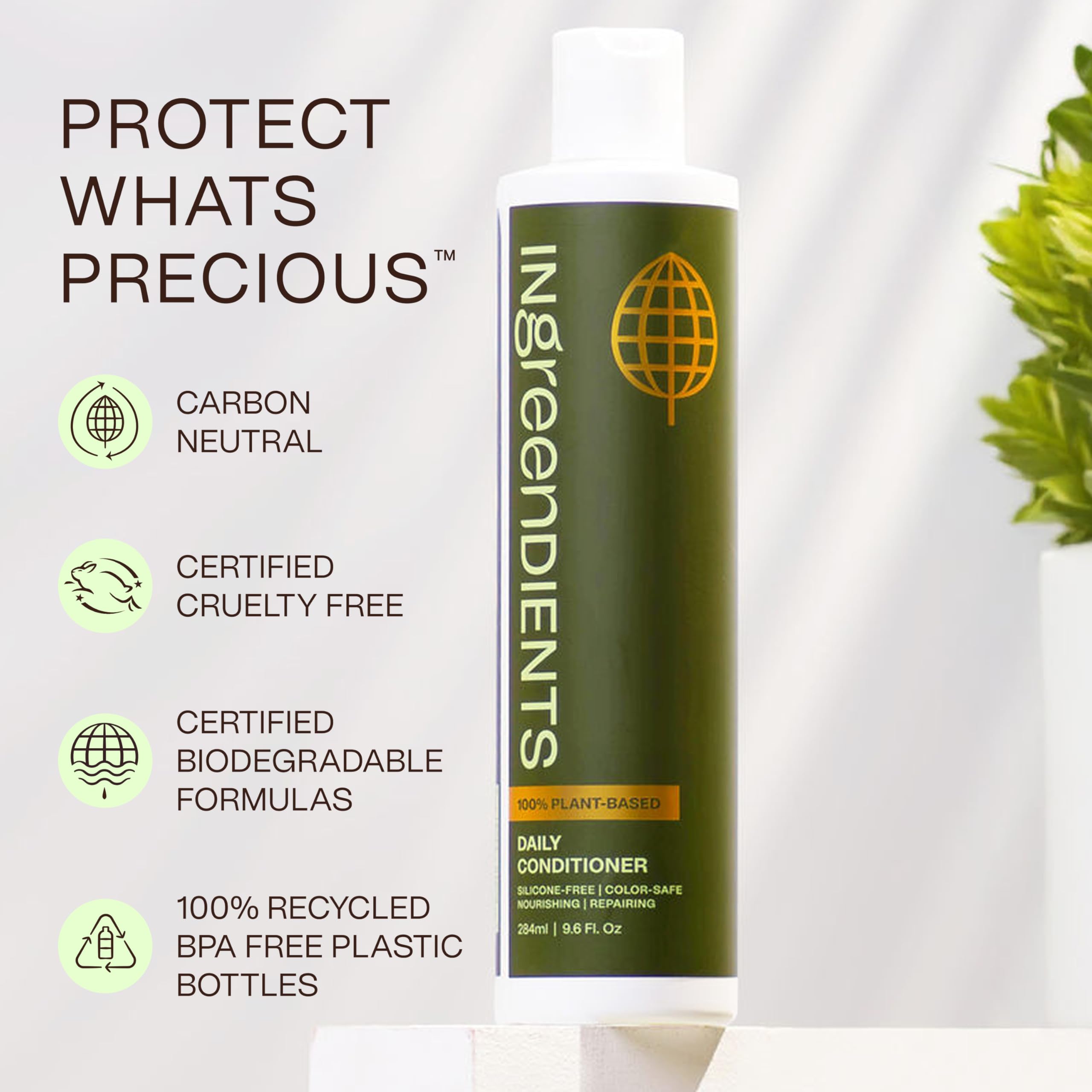 Ingreendients Après-Shampoing Arbre à Thé, emballage recyclé soutient une démarche durable.