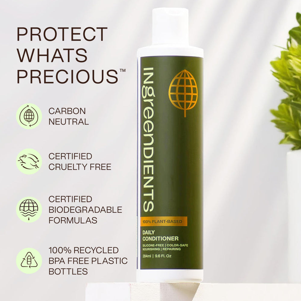 Ingreendients Après-Shampoing Arbre à Thé, emballage recyclé soutient une démarche durable.
