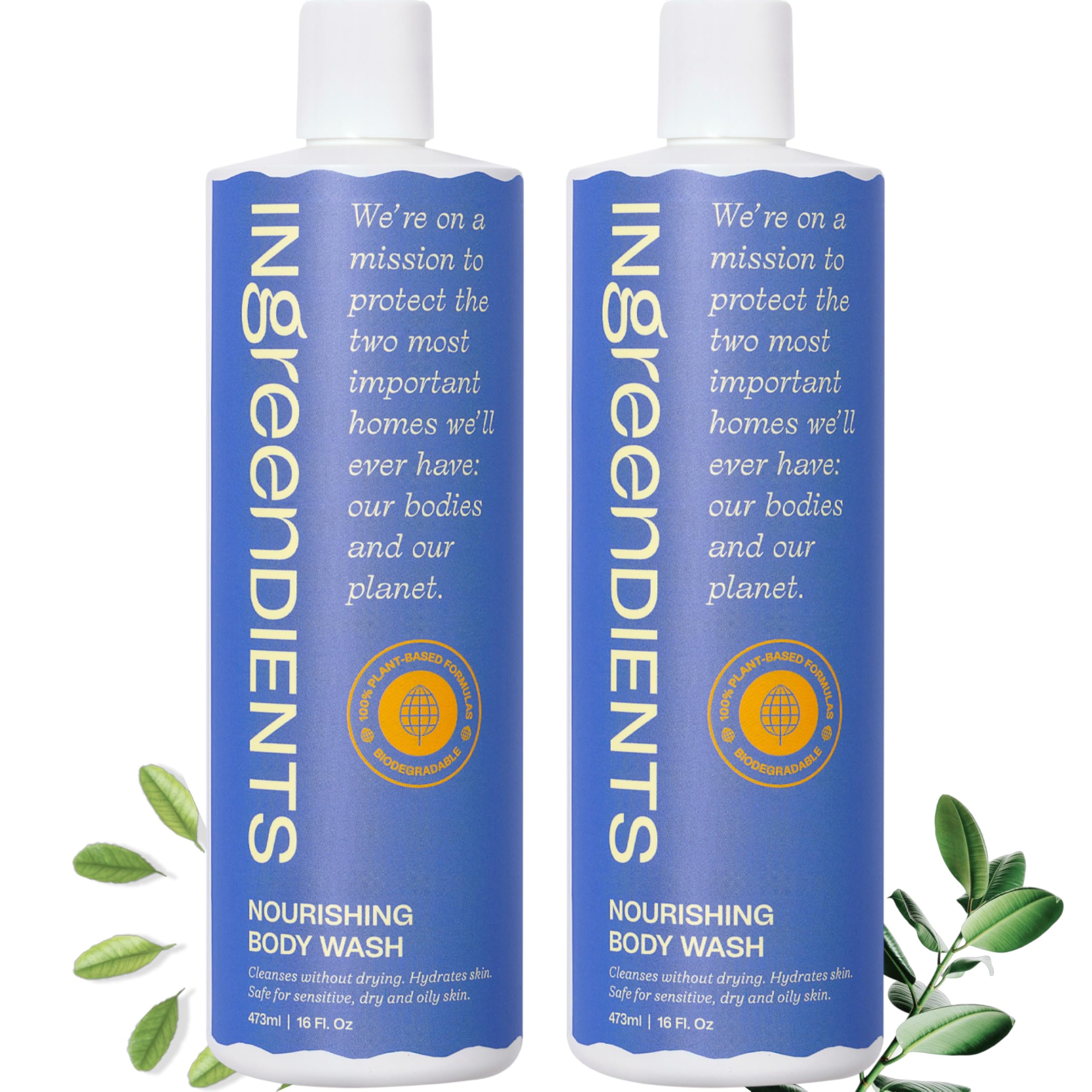 Gel douche Ingreendients, bouteille vue de face, hydratation douce pour peaux sensibles