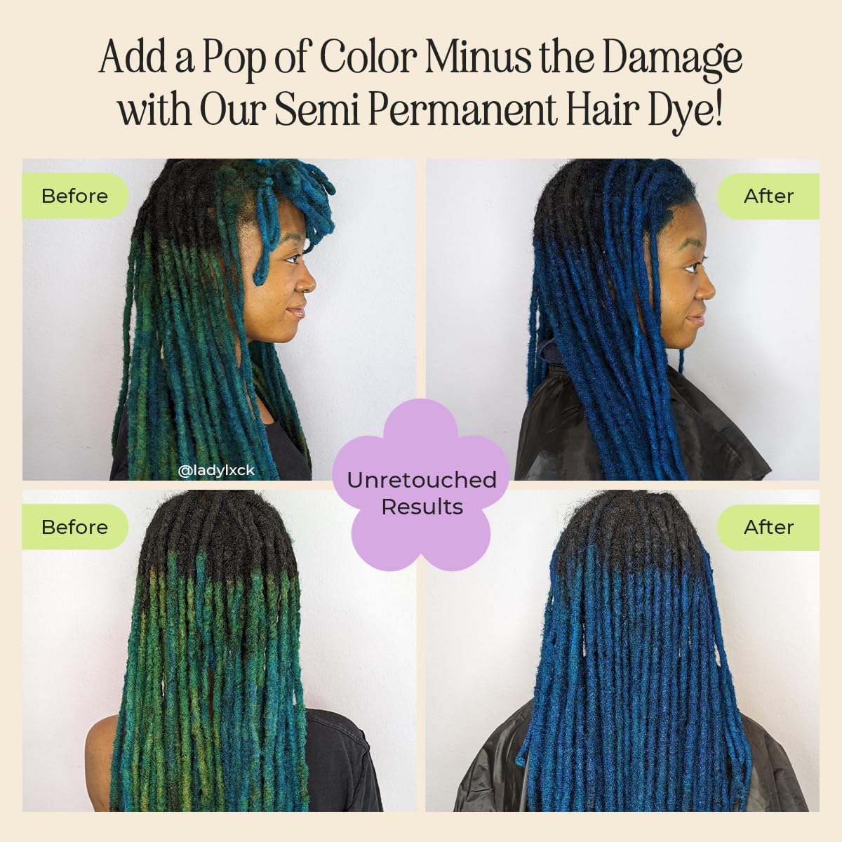 INH colorant-cheveux aquamarine crème, application facile sans mélange.
