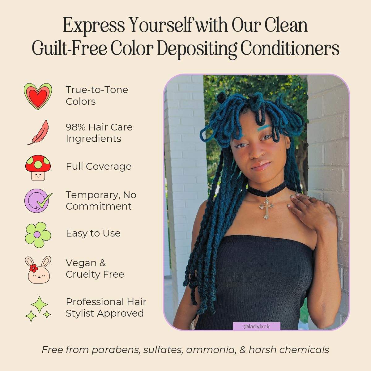 INH colorant-cheveux aquamarine masque, soin et couleur sans agressifs.