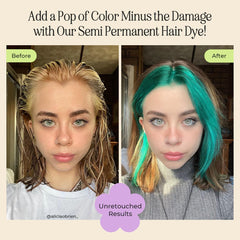 Application du colorant éméraude INH sur les cheveux, couleur durable.