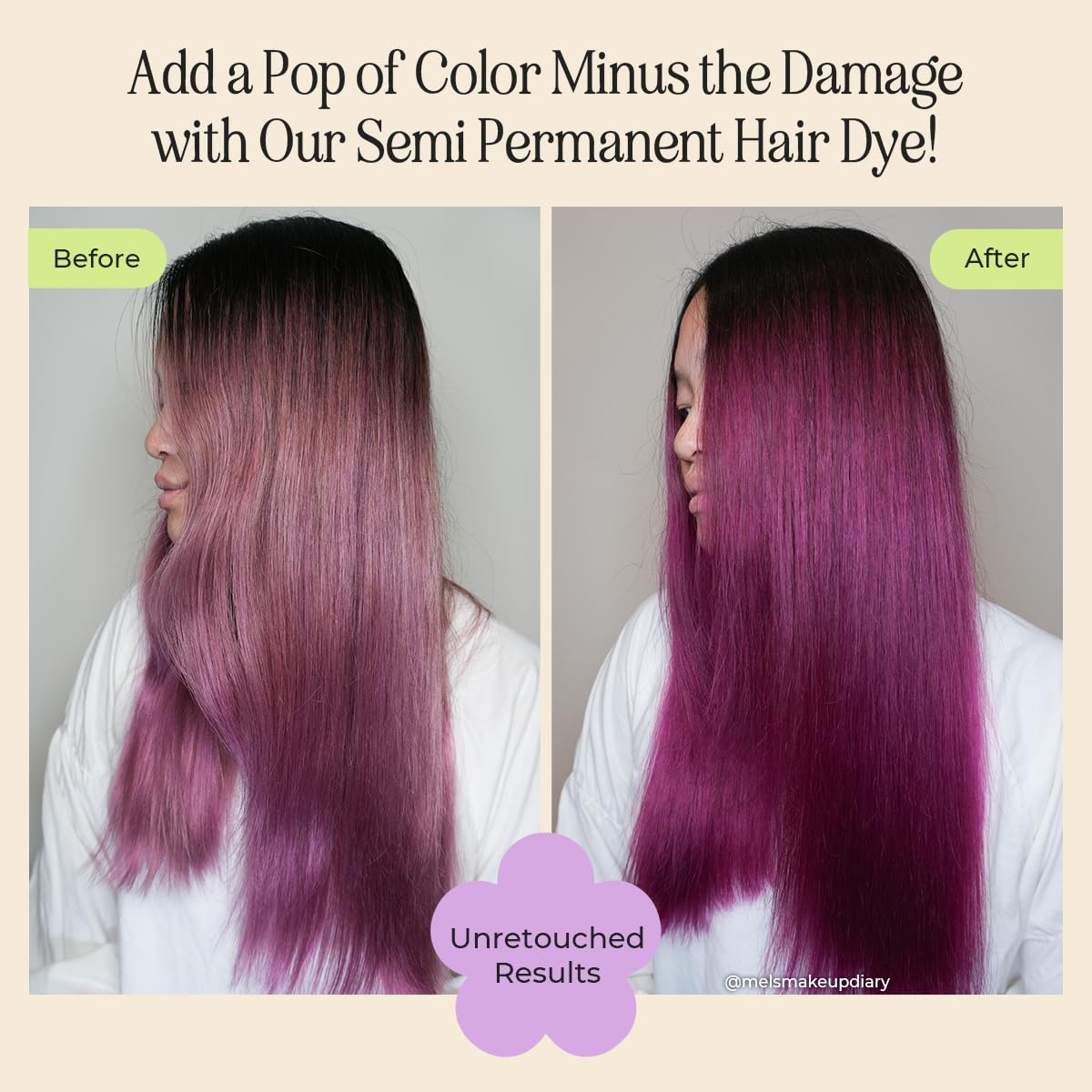 INH Masque colorant Rose Cheveux — soin hydratant et teinte douce
