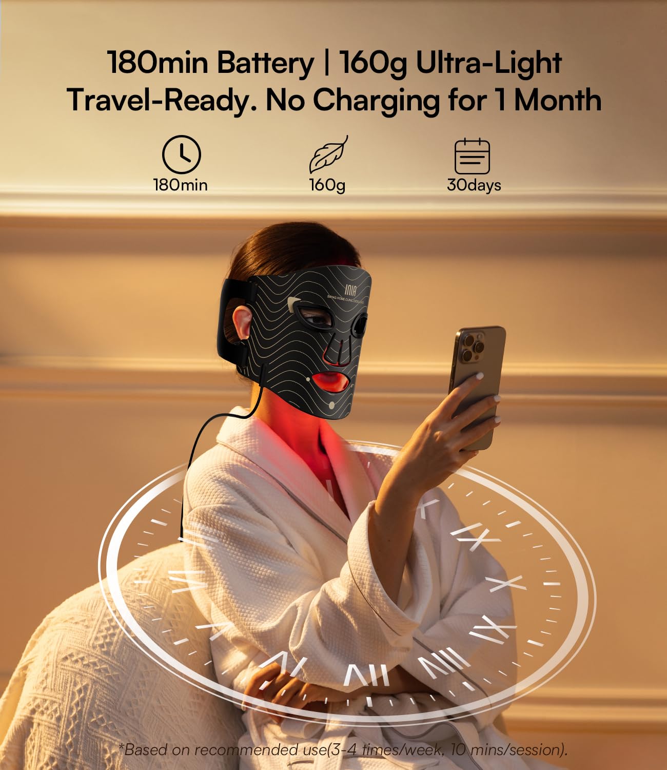 Utilisation sûre et confortable du masque INIA sur le visage.