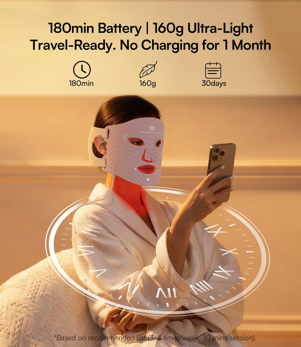 Masque INIA avec écran et controleur 2600mAh pour sessions réglables.