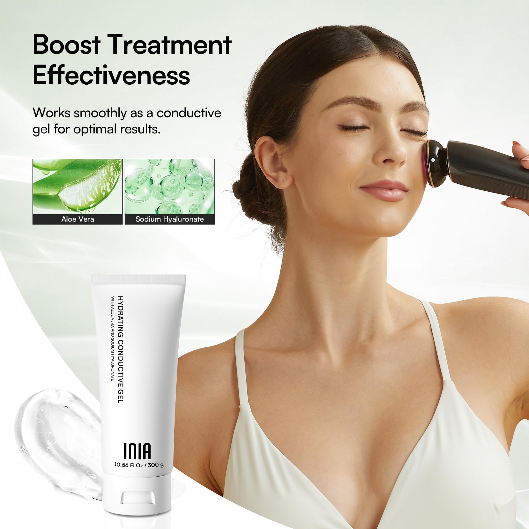 INIA tête ergonomique suit les contours du visage.