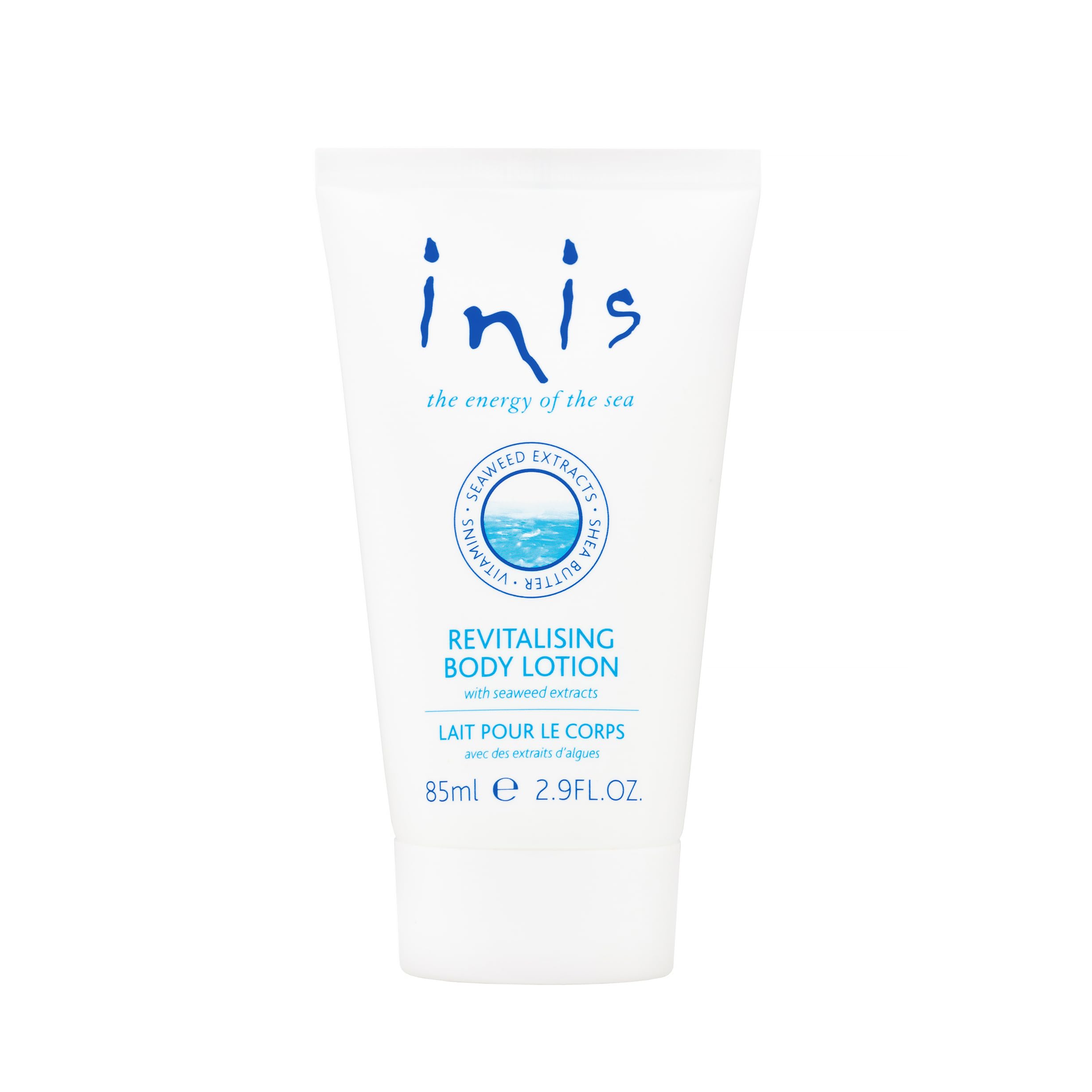 Inis l'Énergie de la Mer, bouteille-lotion-format-voyage, hydratation légère pour la peau.
