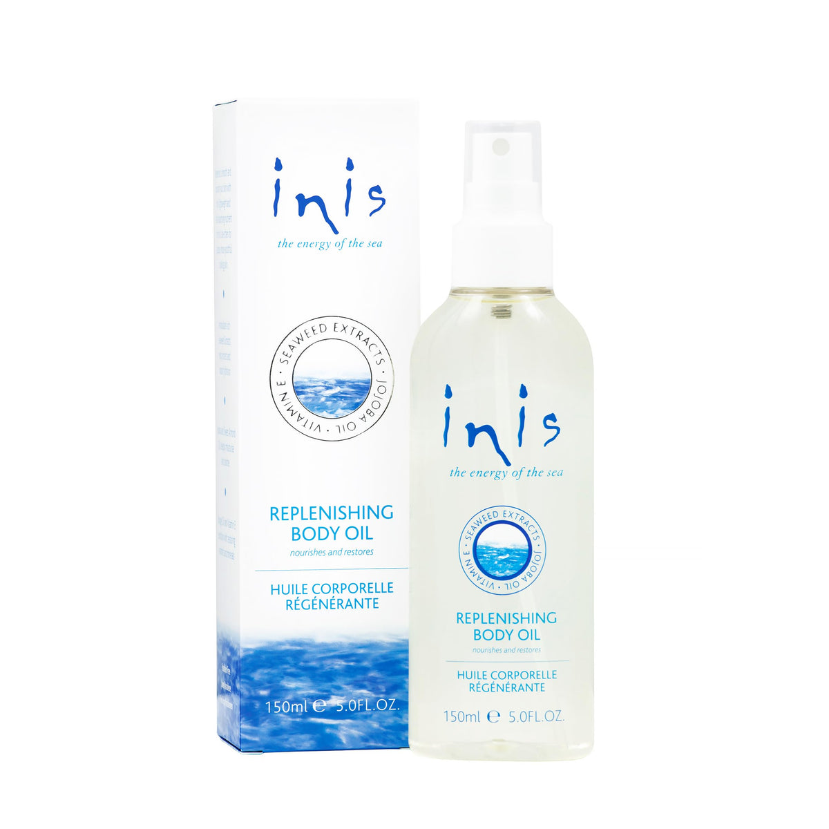 Inis énergie de la mer: huile corporelle spray, absorption rapide pour peau sèche.
