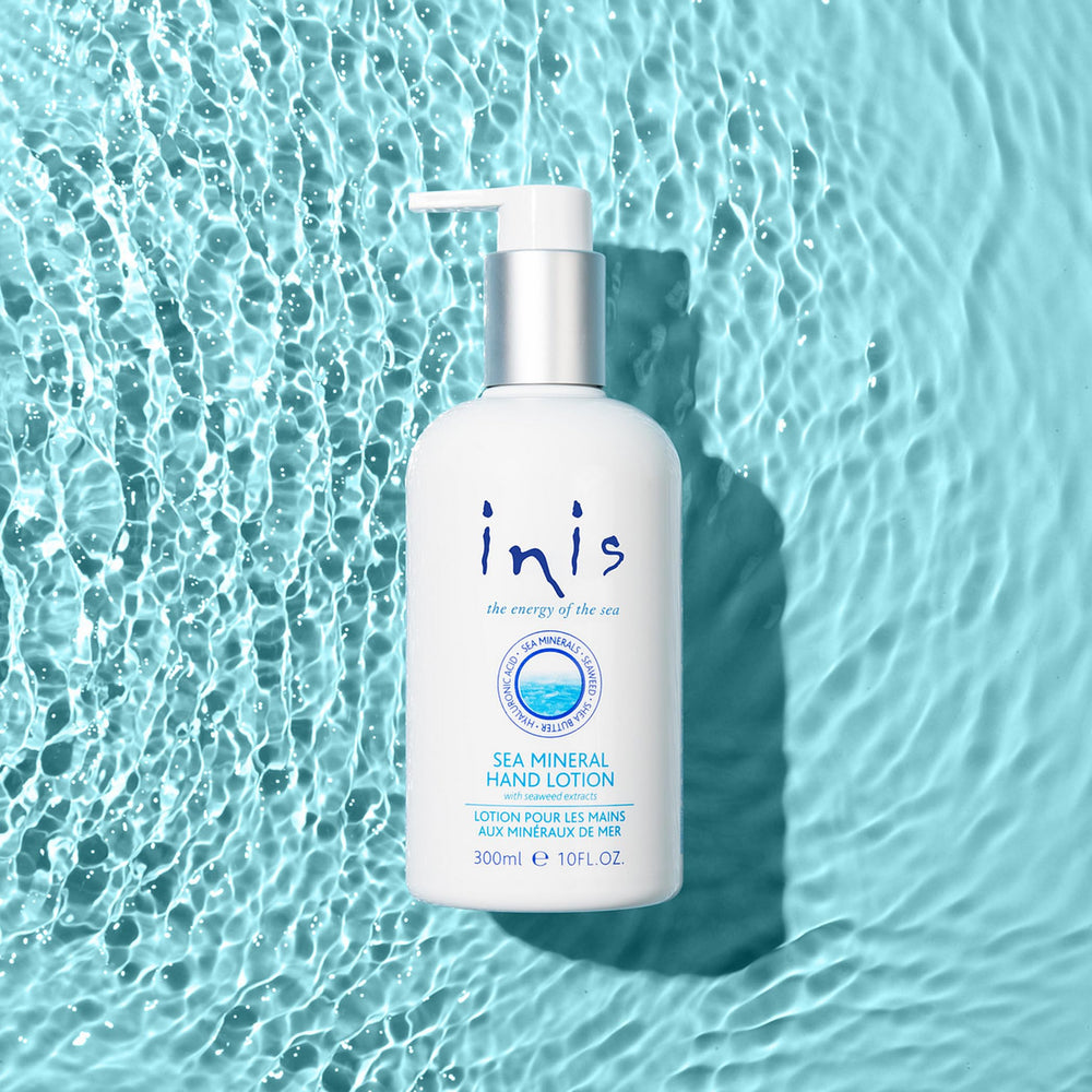 Inis l'Énergie de la Mer, lotion mains minérale, produit éthique sans parabènes.